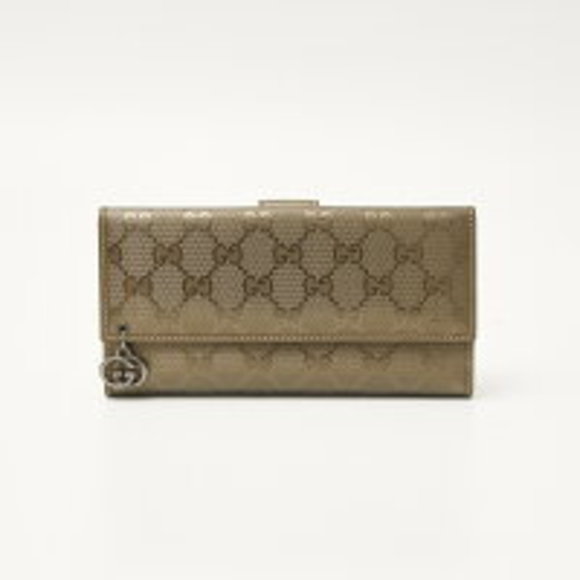 Gucci GG Imprime Fold Long Wallet Leather Brown - Picture 1 of 7